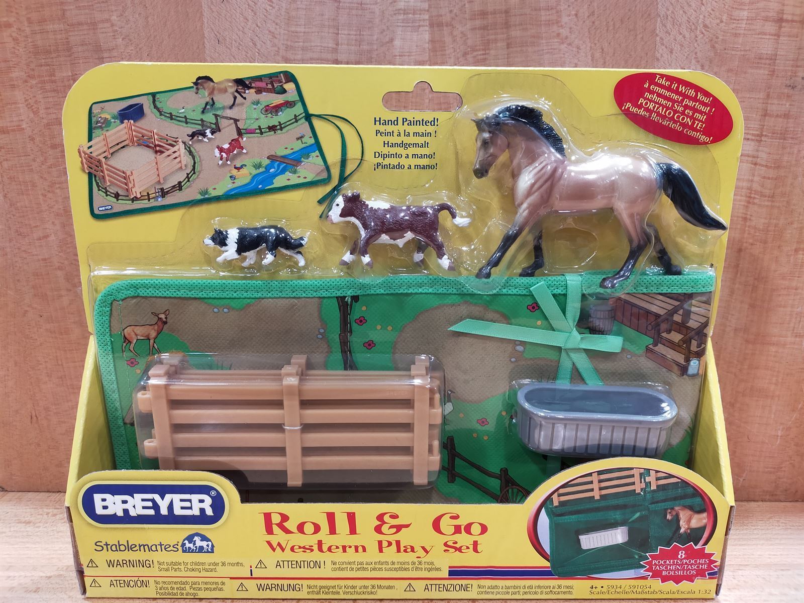 Juguete BREYER set animales de la granja western, con tapiz